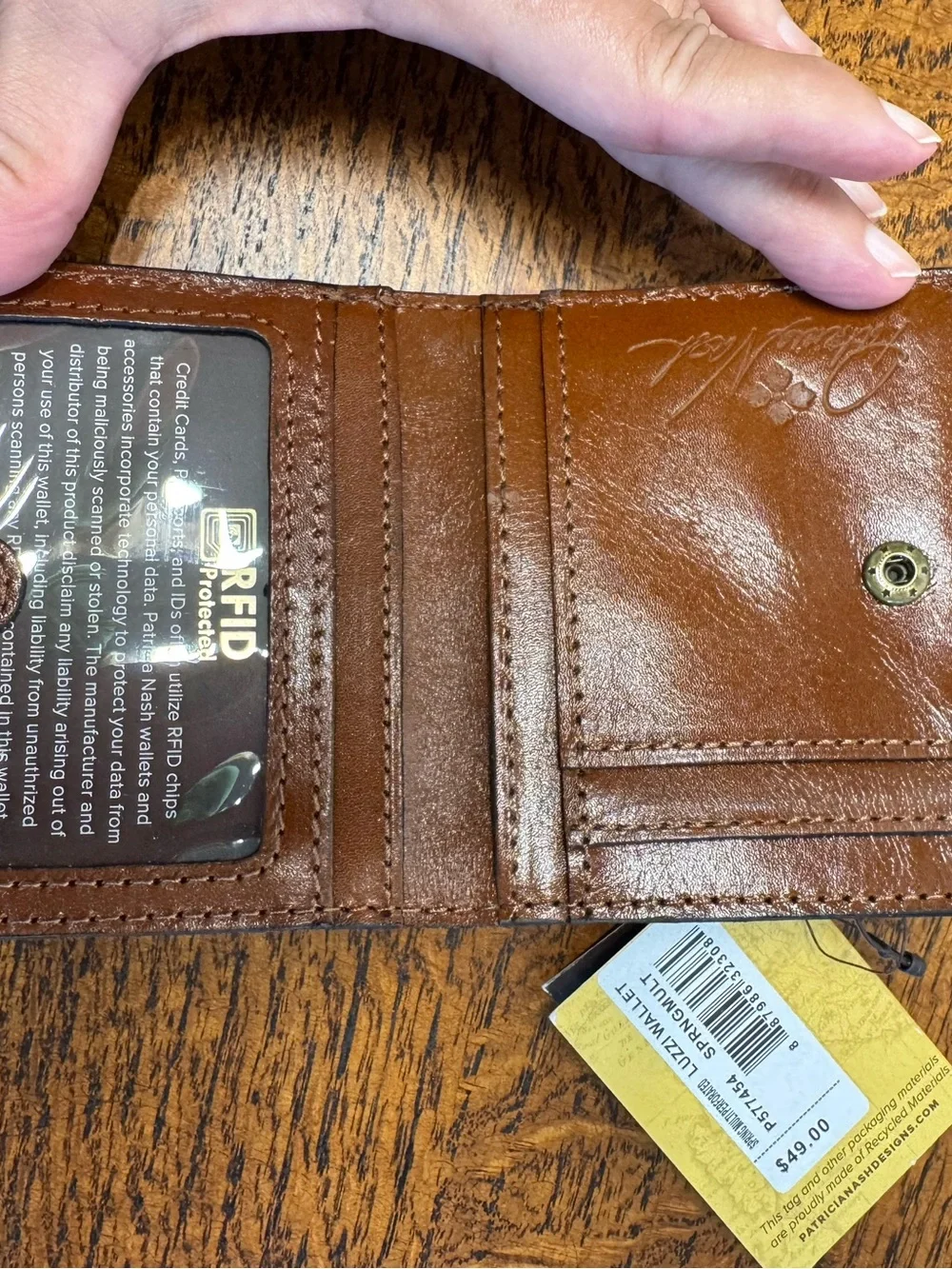 NWT Patricia Nash Luzzi Bifold Wallet Spring Multi Perforated Leather